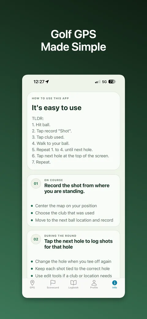 In-app how-to explaining the seven-step recording flow