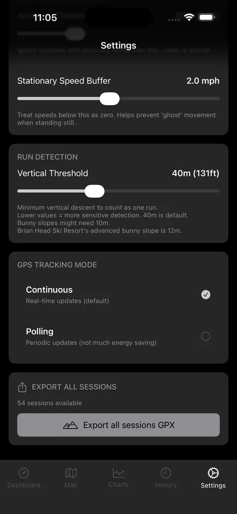 Bulk data export option in settings